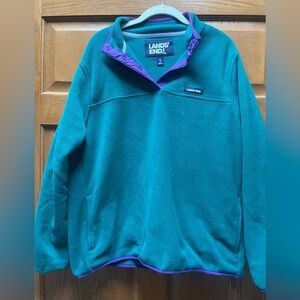 Forest Green Land’s End Fleece Anorak Pullover Plus Size Great Condition